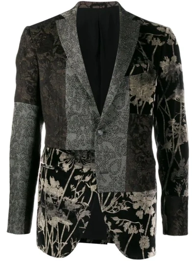 Shop Etro Patchwork Blazer In 3 Forest