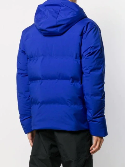 Shop Patagonia Hooded Padded Jacket In Blue