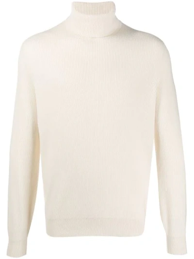 Shop Brunello Cucinelli Roll Neck Jumper In Neutrals