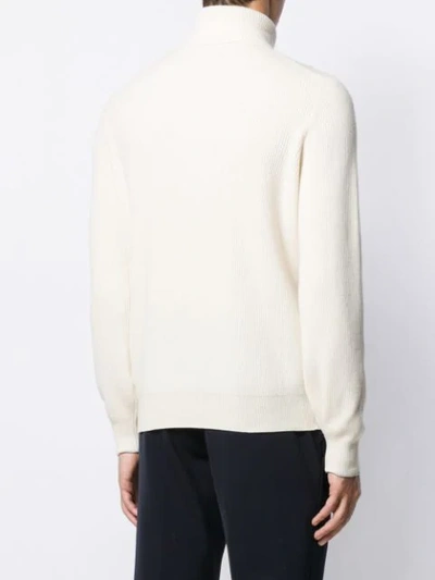 Shop Brunello Cucinelli Roll Neck Jumper In Neutrals