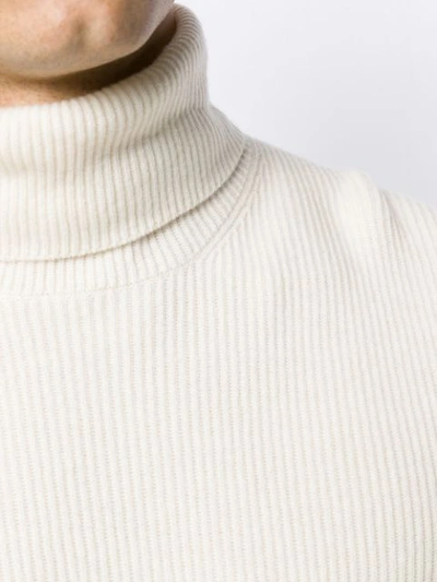 Shop Brunello Cucinelli Roll Neck Jumper In Neutrals