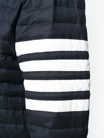 Shop Thom Browne 4-bar Quilted Jacket In Blue