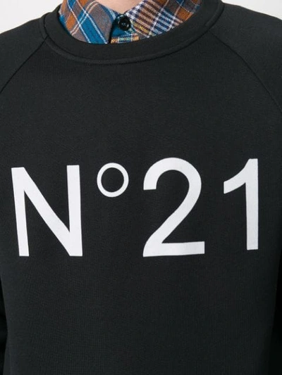 Shop N°21 Logo Print Sweatshirt In Black