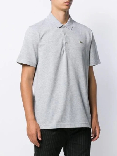 Shop Lacoste Embroidered Logo Polo Shirt In Grey