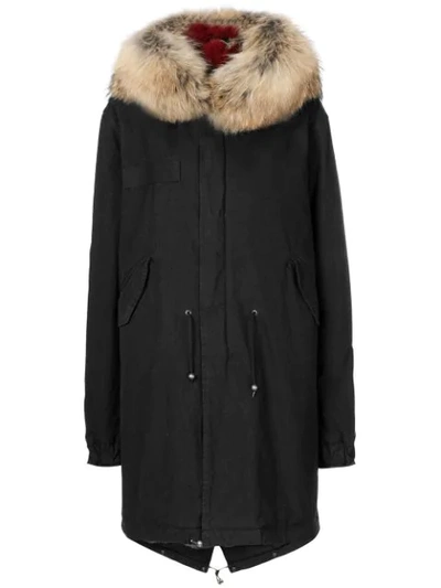 Shop Mr & Mrs Italy Fur Lined Mid Parka - Black