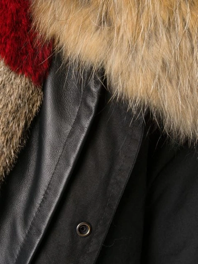 Shop Mr & Mrs Italy Fur Lined Mid Parka - Black