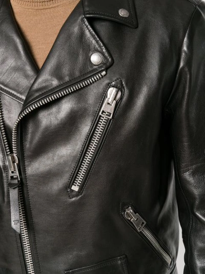 Shop Tom Ford Zipped Biker Jacket - Black