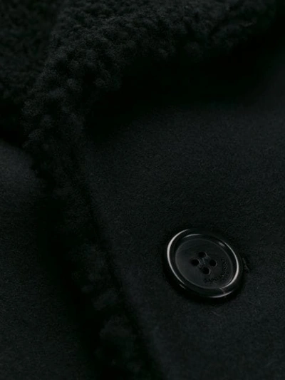 SAINT LAURENT SHEARLING PEACOAT - 黑色