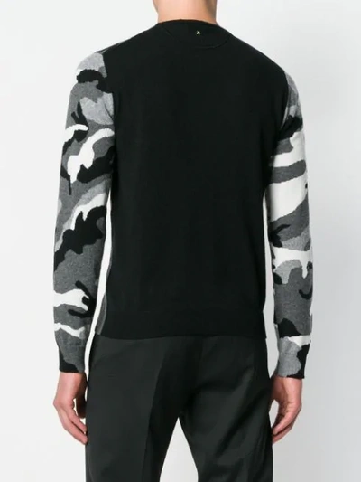 Shop Valentino Camouflage Long-sleeve Sweater - Grey