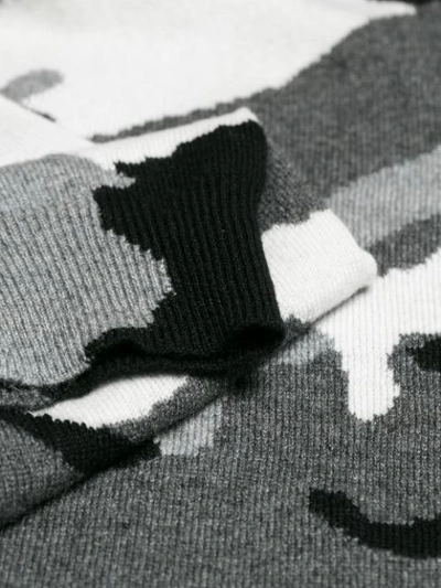 Shop Valentino Camouflage Long-sleeve Sweater - Grey