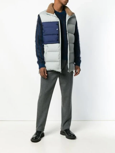 Shop 3.1 Phillip Lim / フィリップ リム Colour-block Quilted Vest In Grey