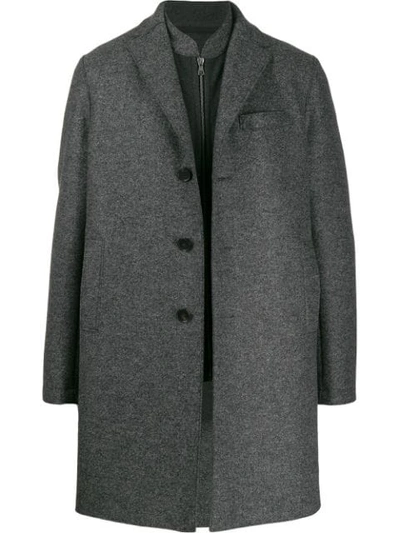 Shop Harris Wharf London Layered Coat In Grey