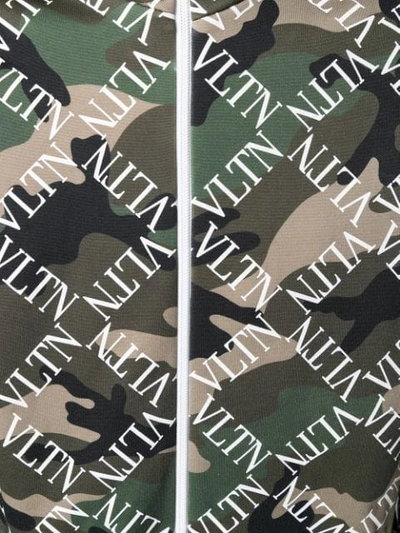 Shop Valentino Vltn Camouflage Bomber Jacket In Green