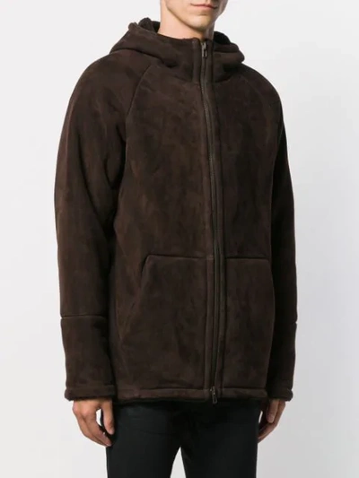 Shop Salvatore Santoro Shearling Lined Coat In Brown