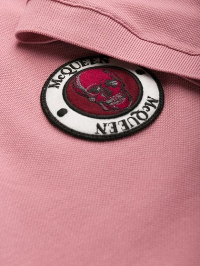 Shop Alexander Mcqueen Skull Logo Patch Polo Shirt In Pink