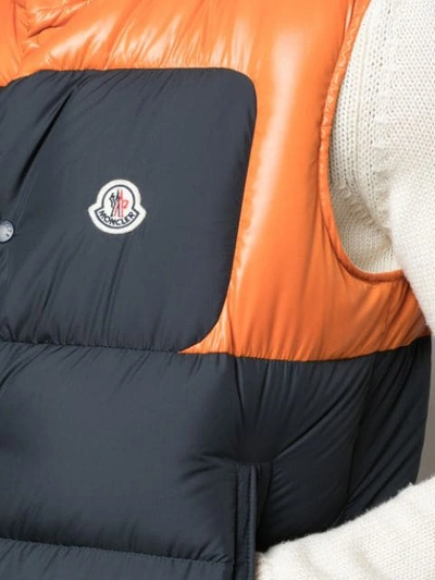 Shop Moncler Cadenet Padded Vest In 778 Black/orange