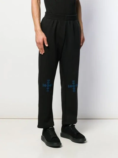 Shop Adish Embroidered Track Pants In Black