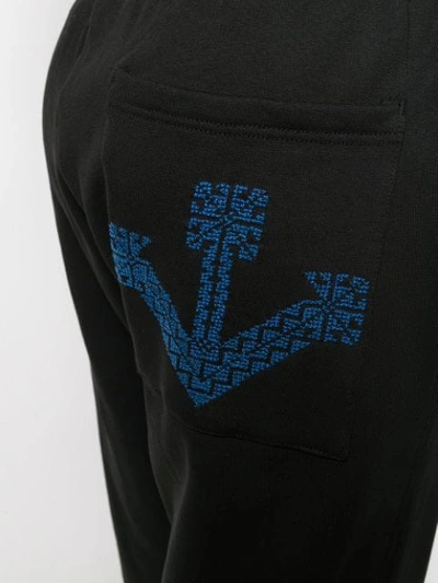 ADISH EMBROIDERED TRACK PANTS - 黑色