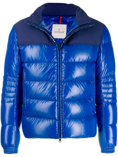 Shop Moncler Hooded Padded Jacket In Blue
