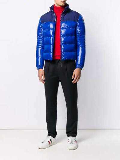 Shop Moncler Hooded Padded Jacket In Blue