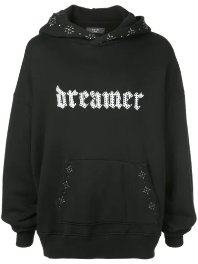 Shop Amiri Dreamer Studded Detail Hoodie In Black