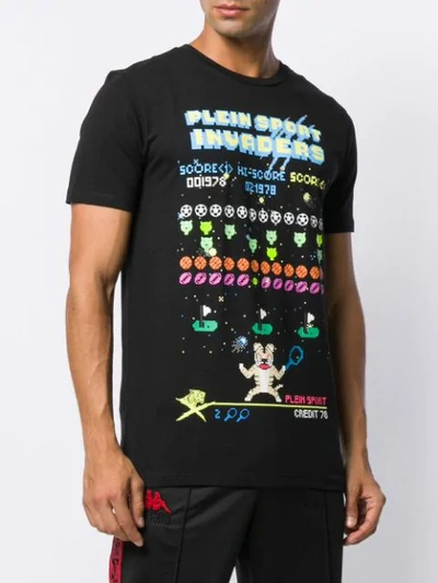 Shop Plein Sport Videogame Print T-shirt In Black