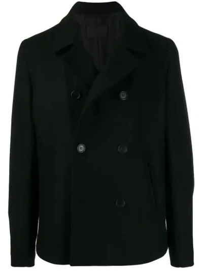 Shop Prada Double-breasted Coat In F0002  Nero