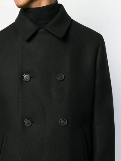 Shop Prada Double-breasted Coat In F0002  Nero