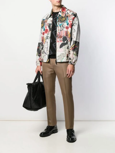 Shop Fendi Karl Kollage Reversible Jacket In Neutrals