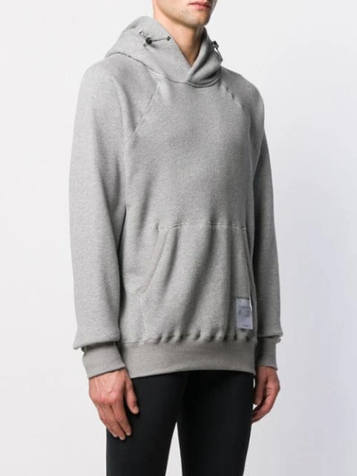 Shop Satisfy Logo Patch Hoodie In Grey