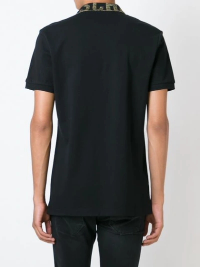 Shop Moschino Logo Collar Polo Shirt - Black