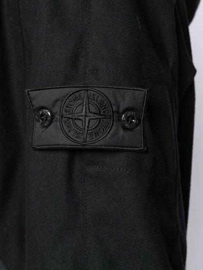 Shop Stone Island Shadow Project Logo Patch Hooded Jacket In Black