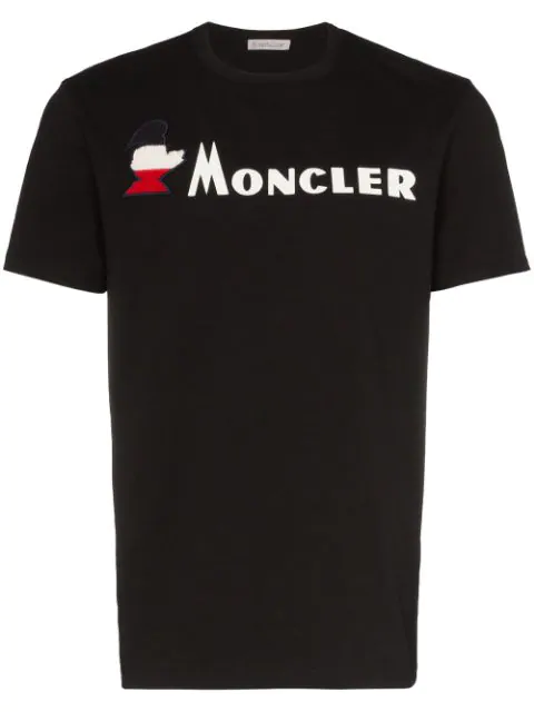 Moncler Logo Print T In 9999 Black | ModeSens
