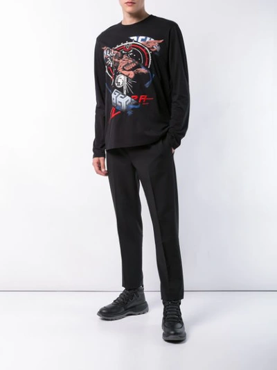 Shop Givenchy Patchwork Longsleeved T In Black