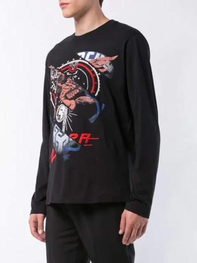 Shop Givenchy Patchwork Longsleeved T In Black