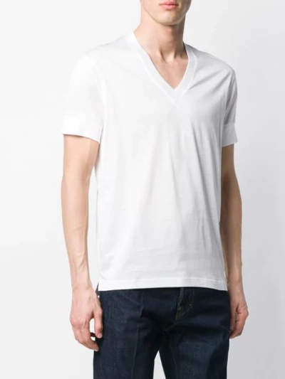 Shop Dsquared2 V-neck T-shirt In White