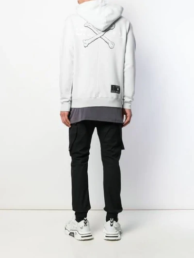 Shop Ben Taverniti Unravel Project Contrasting Drawstring Hoodie In Grey
