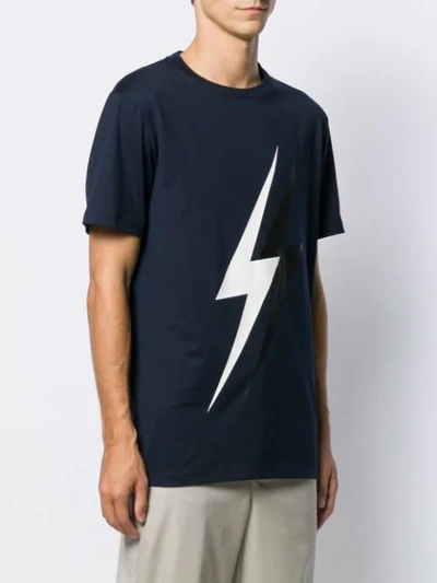 Shop Neil Barrett Lightning Bolt T-shirt In Blue