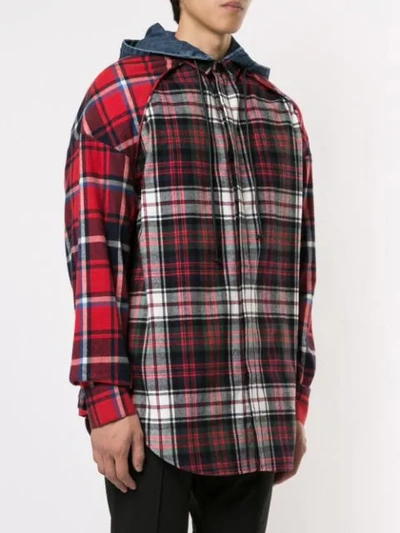 Shop Juunj Check Print Shirt In Red