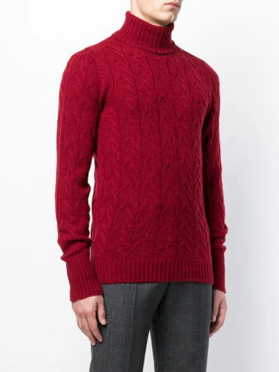 Shop Drumohr Knitted Turtleneck Sweater In Red