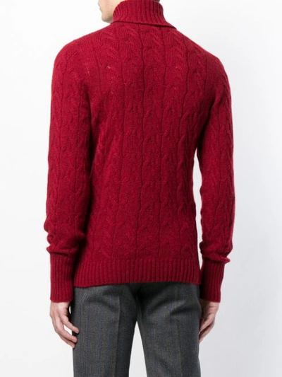 Shop Drumohr Knitted Turtleneck Sweater In Red