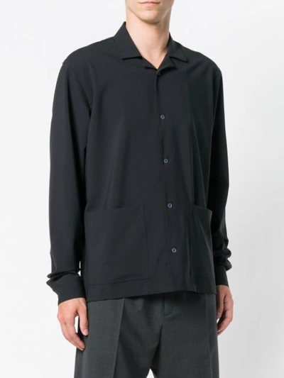 Jil Sander Lapel Collar Shirt - Black In Black