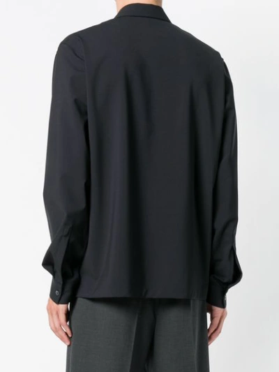 Jil Sander Lapel Collar Shirt - Black In Black