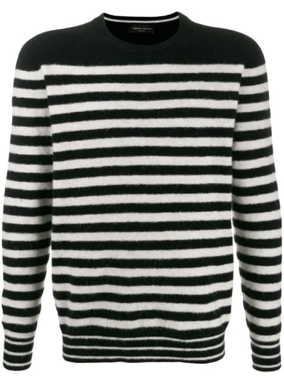 Shop Roberto Collina Striped Knit Sweater In Black