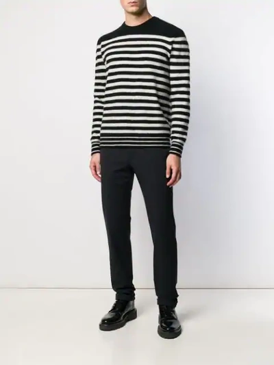 Shop Roberto Collina Striped Knit Sweater In Black