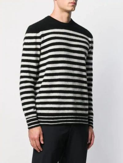 Shop Roberto Collina Striped Knit Sweater In Black