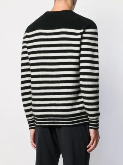 Shop Roberto Collina Striped Knit Sweater In Black