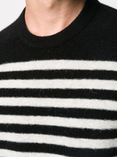 Shop Roberto Collina Striped Knit Sweater In Black