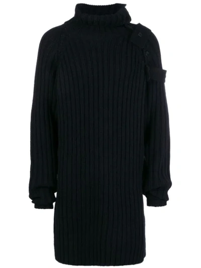 Shop Yohji Yamamoto Mid-length Turtleneck Sweater - Black