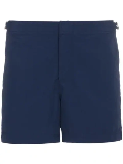 Shop Orlebar Brown Navy Setter Swim Shorts In Blue
